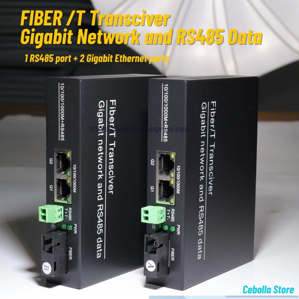 

1 пара оптоволоконных преобразователей SC RS485 в Ethernet 1 RS485 + 2 гигабитных порта 20 км SX SMTransmission Plug and Play