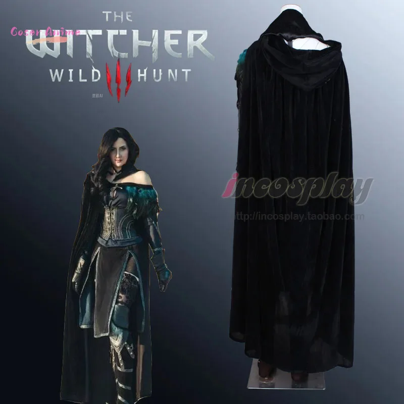 Witcher 3 Wild Hunt Cosplay Yennefer of Vengerberg زي عباءة المئزر قفازات حزام الخصر مجموعة كاملة زي حفلة الهالوين للنساء