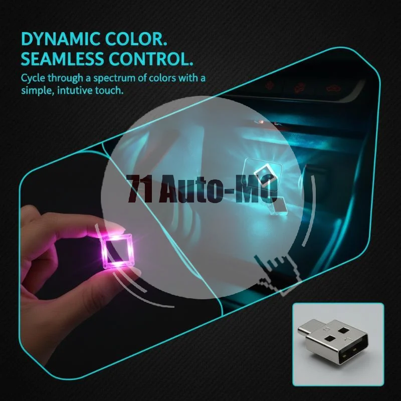 Multicolor RGB LED Car Interior Atmosphere Light Flexible Ambient Lighting Strip Auto Decor for Vehicle Interior Beauty