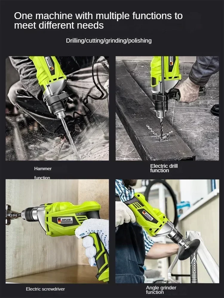 220V Powerful Electric Drill with Screwdriver and Impact Drill for Home Use