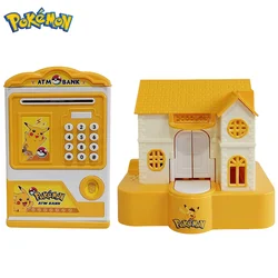 Pokemon Piggy Bank Action Figure Anime Pikachu Electronic Cartoon Plastic Paper Money Box Steal Coin Piggy Bank Kids Toys Gift