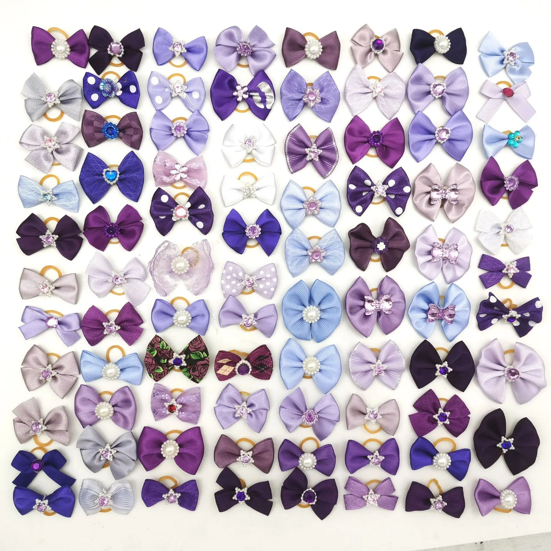 10/20pcs Pet Dog Hair Accessories Dog Bows with Pearl Diamond Dog Bowknot Pet Grooming Hair Bows for Small Dogs Accessoreis