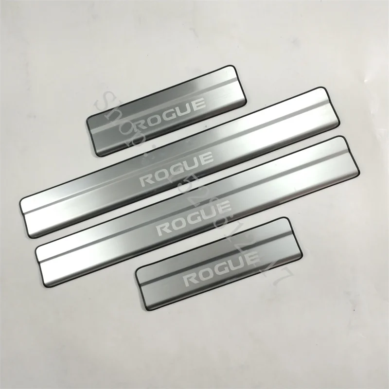 For Nissan Rogue T32 2014 2015 2016-2021 Stainless Door Sill Trim Cover Scuff Plate Guard Door Sills Protecto Car Accessories
