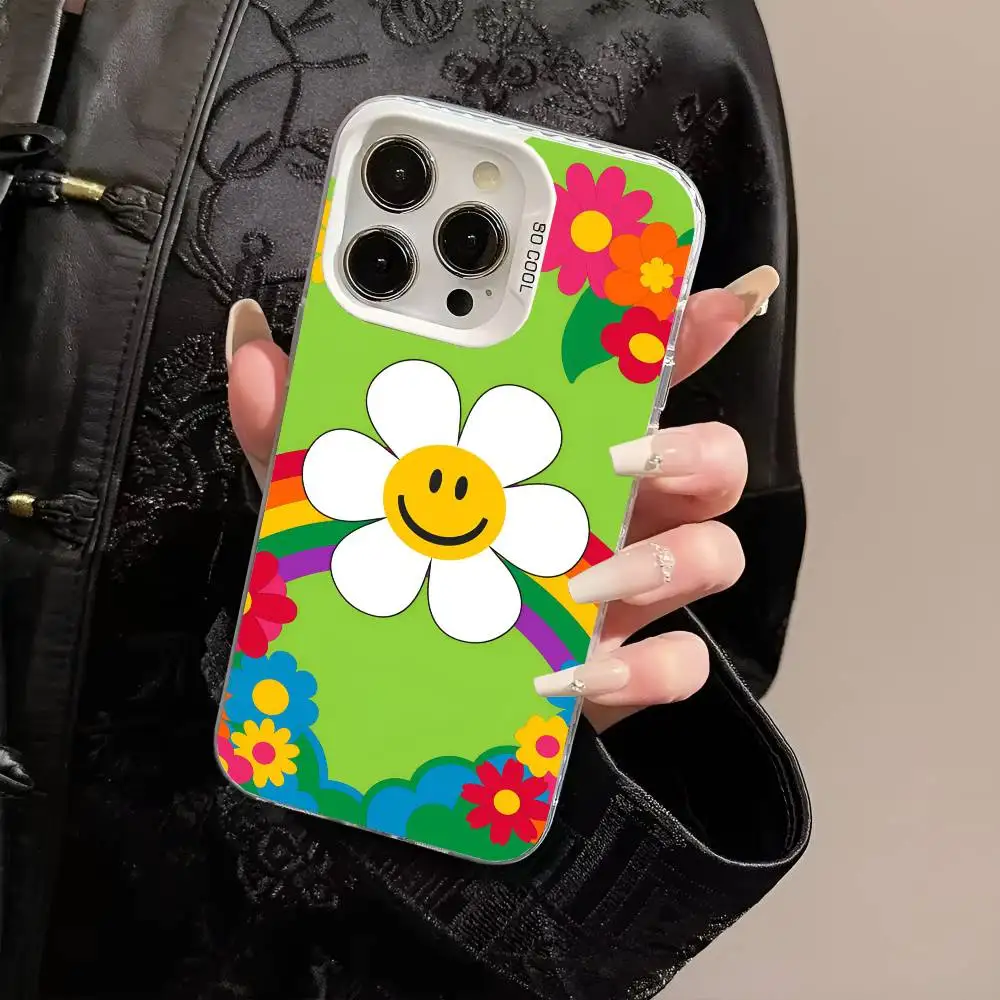 Bloembed w-wiggle w-wiggle Telefoonhoesje IMD Telefoonhoesje voor iPhone 16 15 14 13 12 11 Pro Max Plus Kleur Zilver Cover