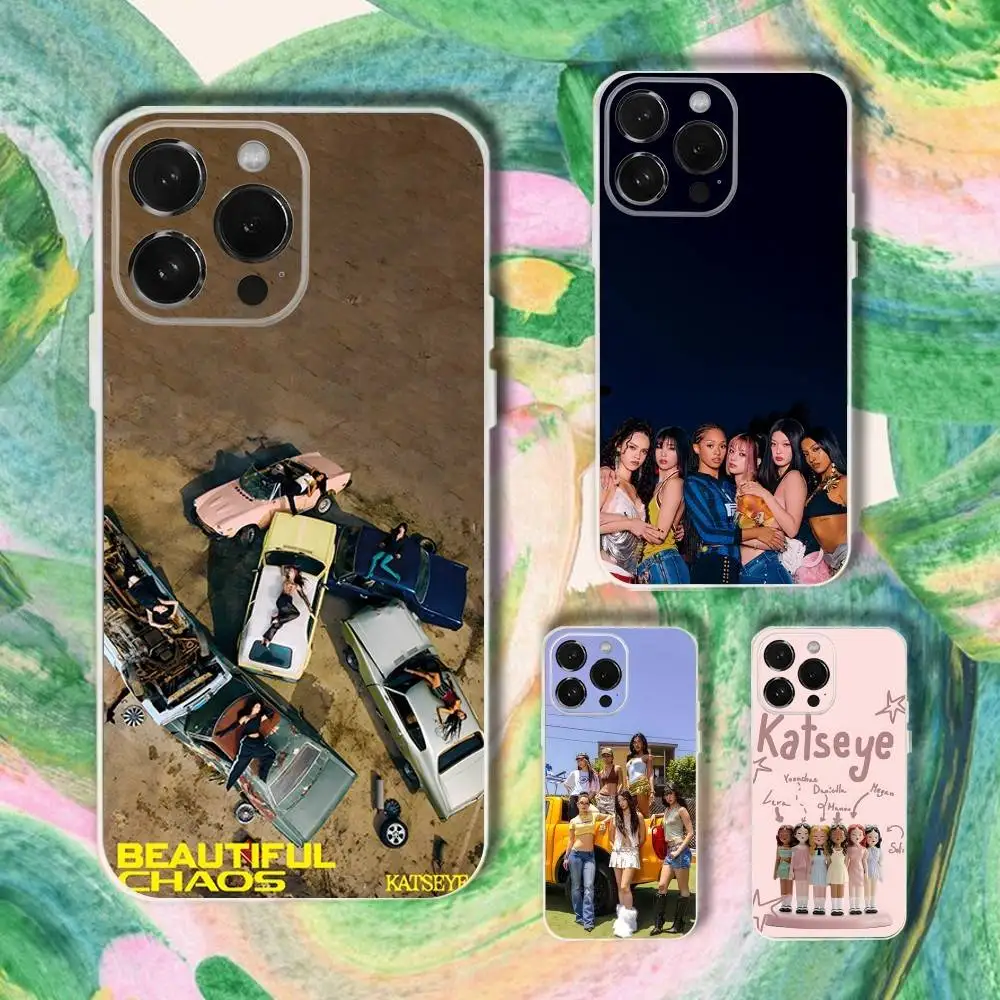 

Hot Music K-KATSEYE Phone Case For iPhone 16,15,14,13,12,11 Plus,Pro,Max,XR,XS,Plus,E,SE4,Mini Transparent Cover