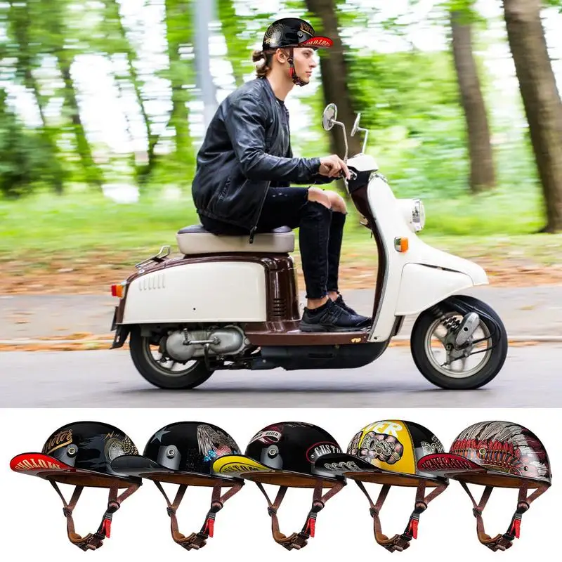 Motorcycle Half Helmet Retro Half Shell Moto Protector Superior Ventilation System Moto Protector For Street Cruiser Scooter