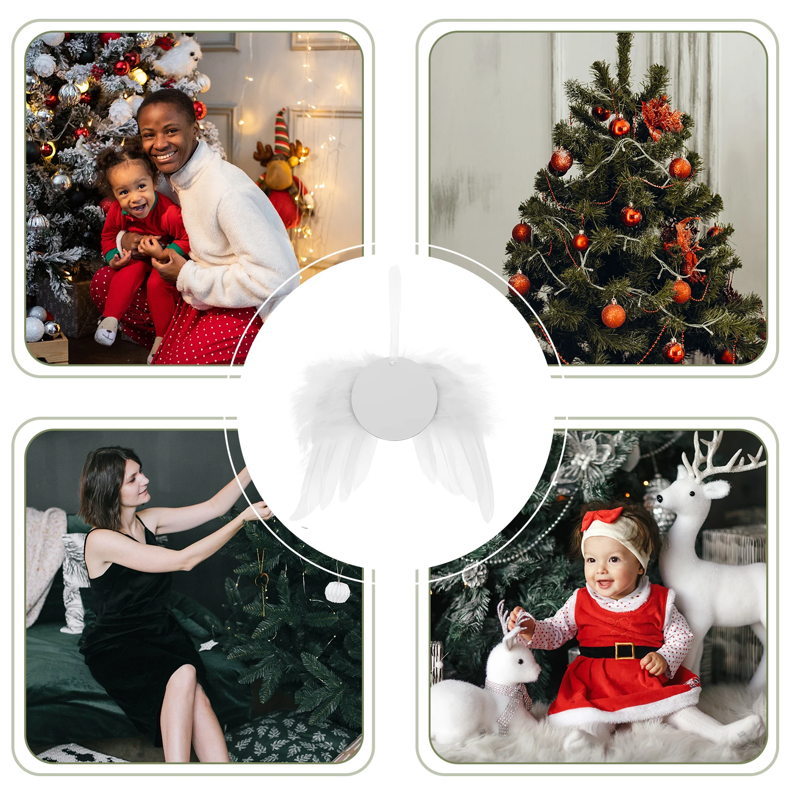 

12 Sets Angel Wings Dress Ceiling Decorations Sublimation Ornaments Blank Tabletop MDF Photo