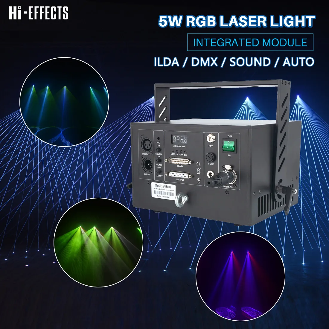 Laser Light 5W RGB Full Color Laser Stage Lighting Integrated Module Dj Laser Projector for Laser Show Dj Equipment