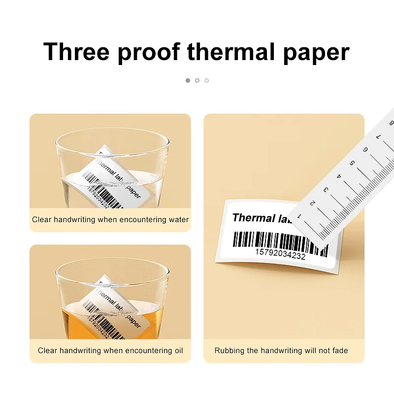 SINMARK-Autocollant d'étiquette thermique pour imprimante thermique, papier adhésif imperméable, papier adhésif rond, matériel de papier, violet