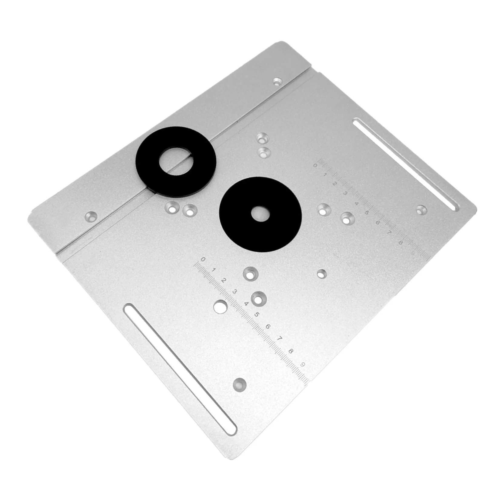 Plaque d'insertion de Table de routeur 2 en 1 en alliage d'aluminium, fraiseuse d'établi pour le travail du bois, planche rabattable argentée pour l'artisanat de précision