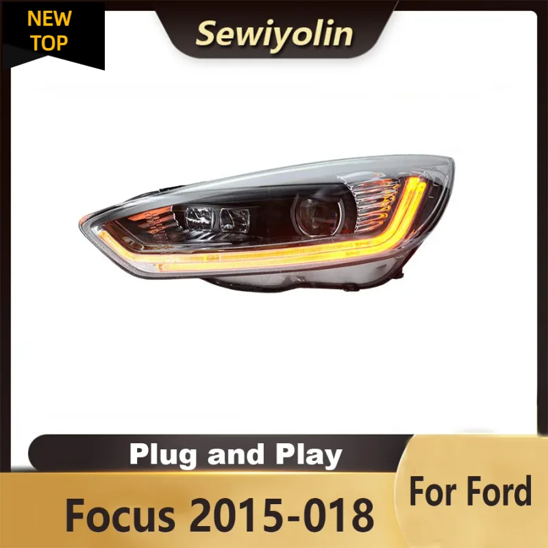 

Аксессуары для автомобиля Ford Focus 2015-018, фара в сборе, лампа дневного света, сигнал DRL, подключи и работай в дневное время
