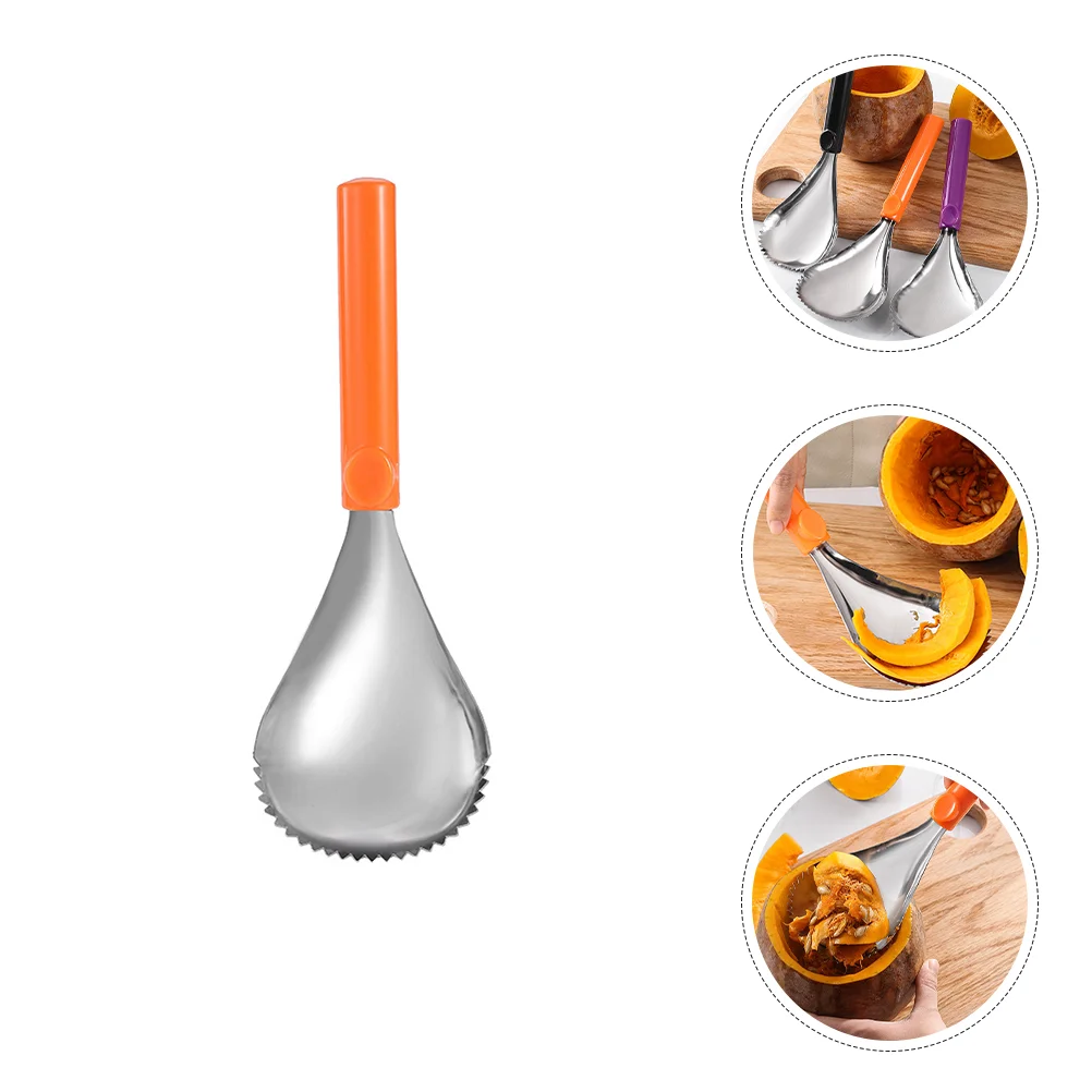 Manual Pouch and Core Remover Melon Spoons Pumpkin Carving Scraper Stainless Steel Removers Jagged