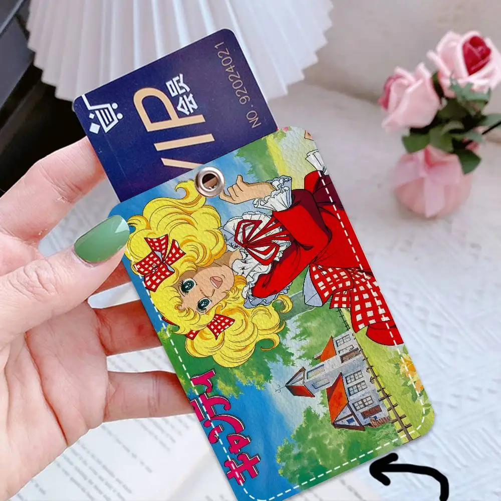 حامل بطاقات مطبوع شخصي كاندي كاندي للسيدات مناسب لحامل بطاقات باب الفتيات وسلسلة مفاتيح حامل شارة نسائية #4