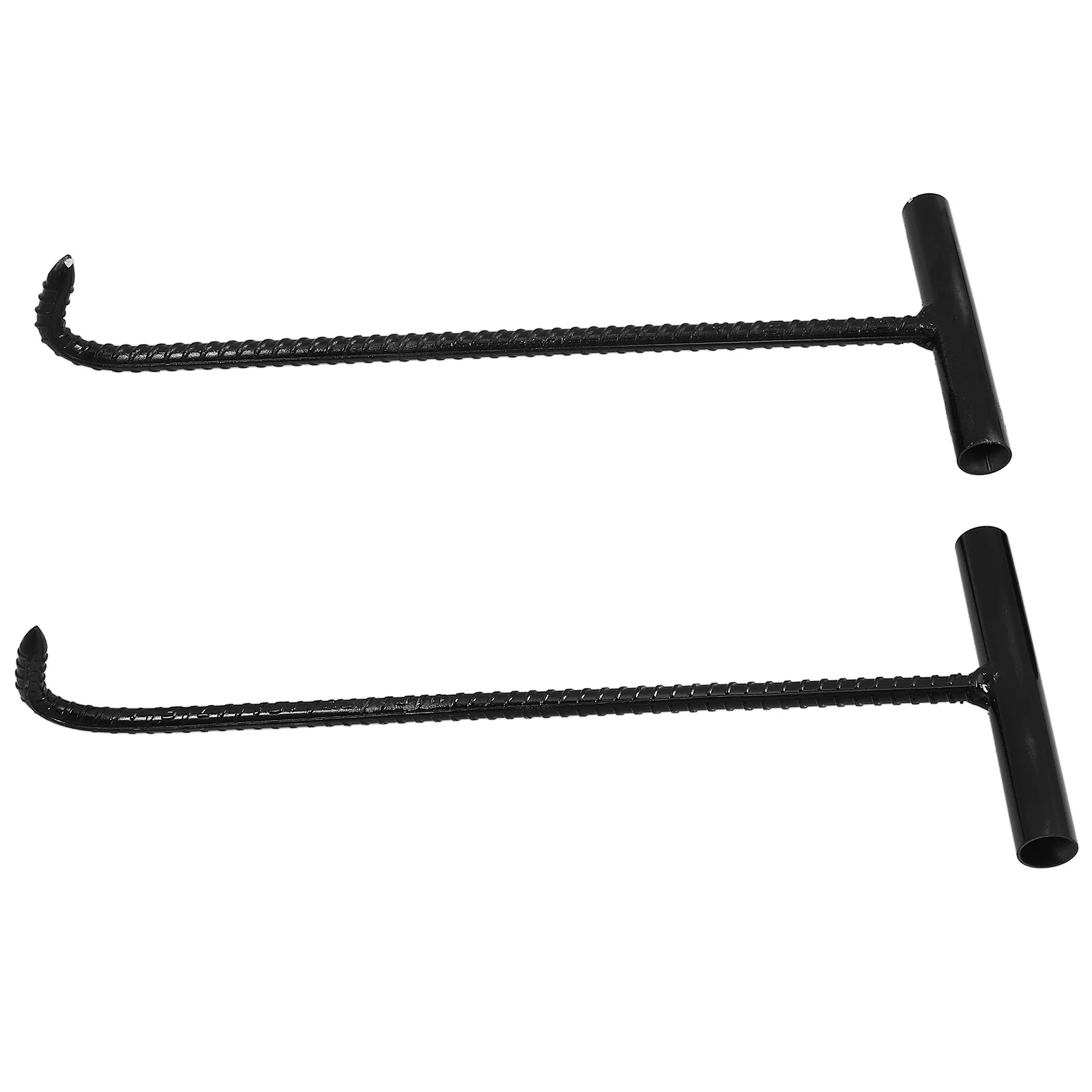 2 Pcs Manhole Cover Hook T Handle Heavy Duty Lifting Tools Plumbing Hand Tools Fire Hydrant Utility Hooks Strong Load Bearing