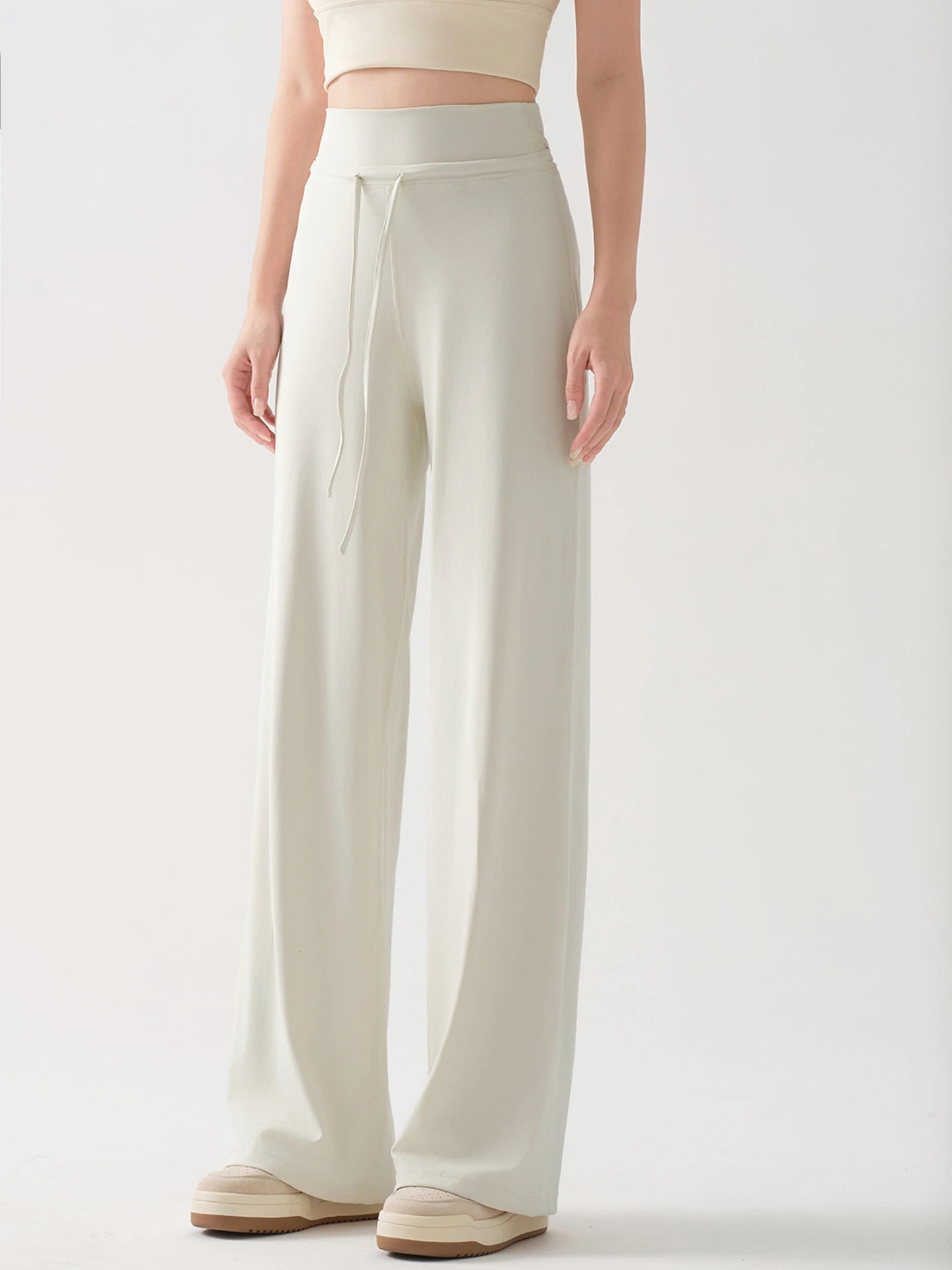 

Белые свободные прямые спортивные штаны для йоги, женские брюки для фитнеса с высокой талией, тонкая модель для похудения, осеннее новое поступление, повседневные брюки