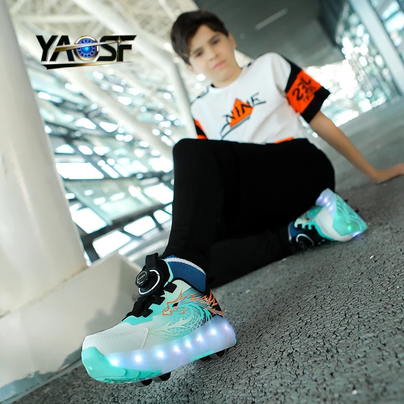 Children's And Teenage Roller Skates - Fashionable Upgraded Edition with Enhanced Stability - Detachable Dual-Use Sports Shoe view 2