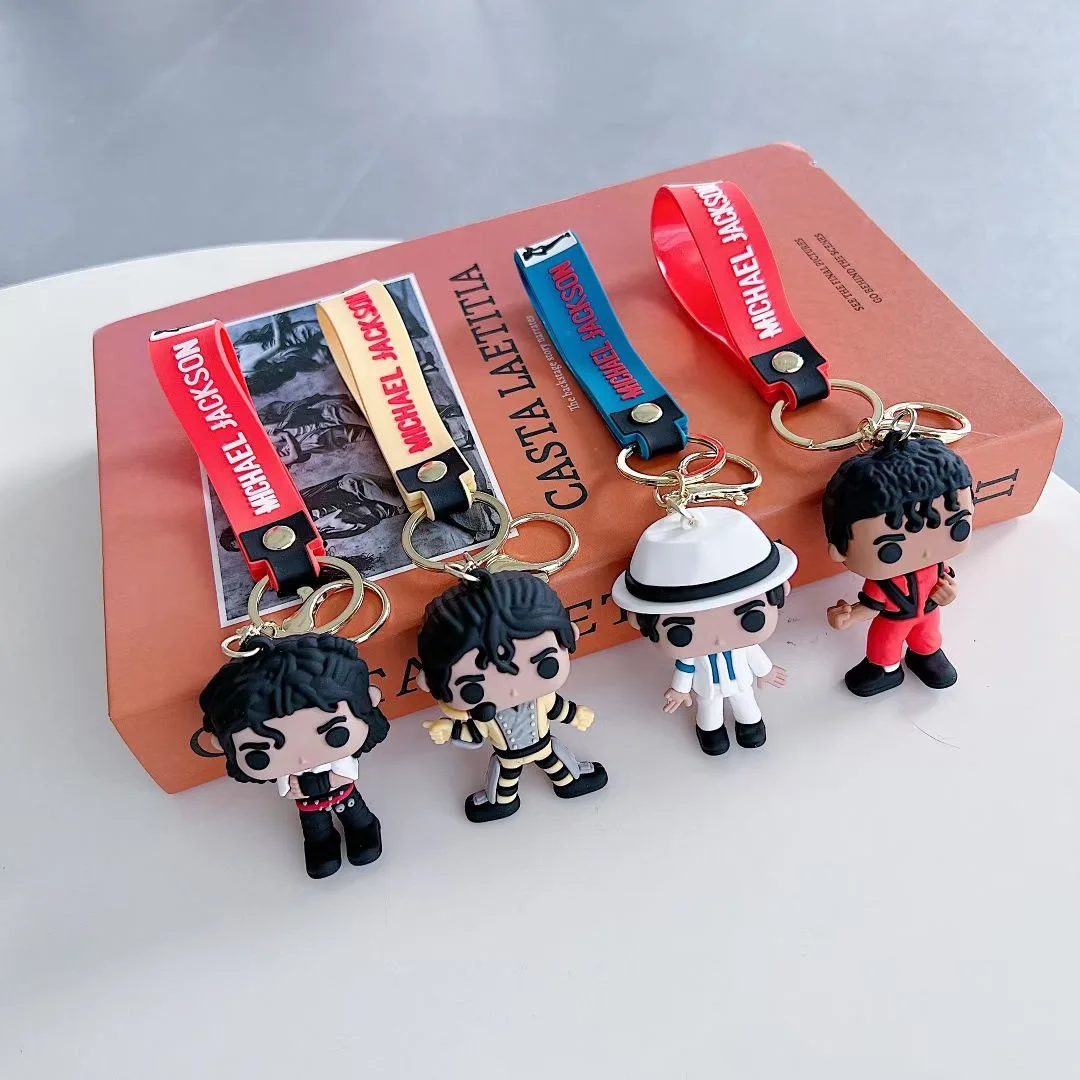 Llaveros creativos de cantante Mike, llaveros de Jackson con personajes clásicos súper geniales, accesorios para bolsos para hombres y mujeres