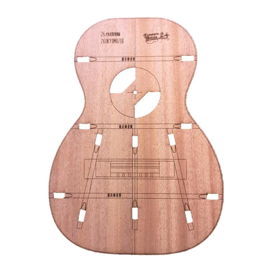 Solid 26-Inch Ukulele Body Layout Template for Building Guitars DIY Luthier