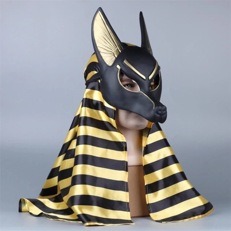 Cosplay Prop Egypt Anubis Cosplay Mask PVC Wolf Head Helmet Halloween Cosplay Accessories Party Show Costume Props