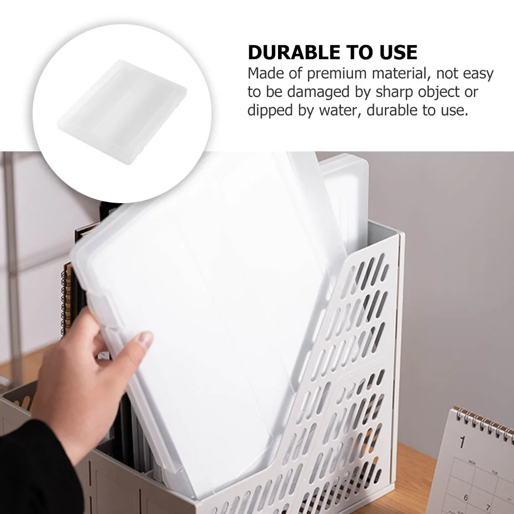 

1pc A4 File Box Transparent Document Organizer Storage For Office Home Stationery Foldable File Storage Case Waterproof