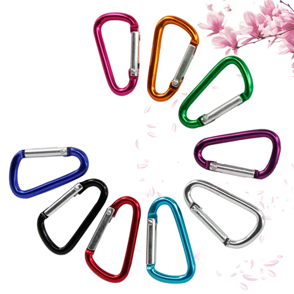 New Colorful Climbing Accessory Random Color D Shaped Alloy Carabiner Hook Keychain Climbing Accessory
