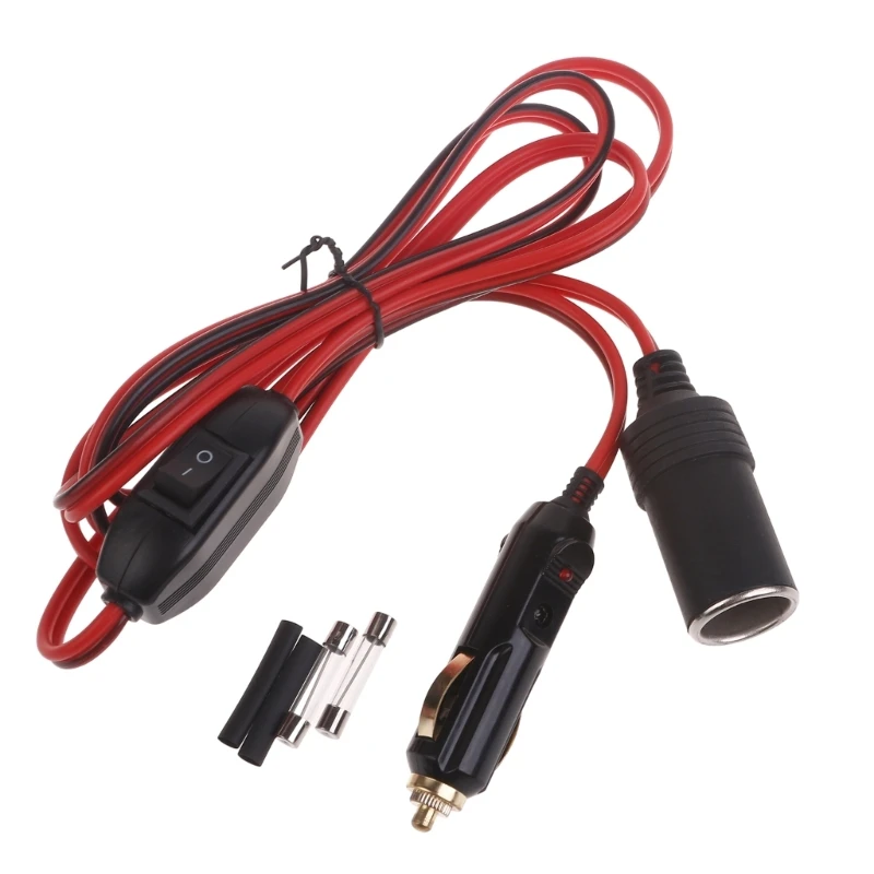 12V 24V Cigarette Lighter Extension Cord with Switches Car Cigarette Lighter Male Plug to Female Socket Extension Cable