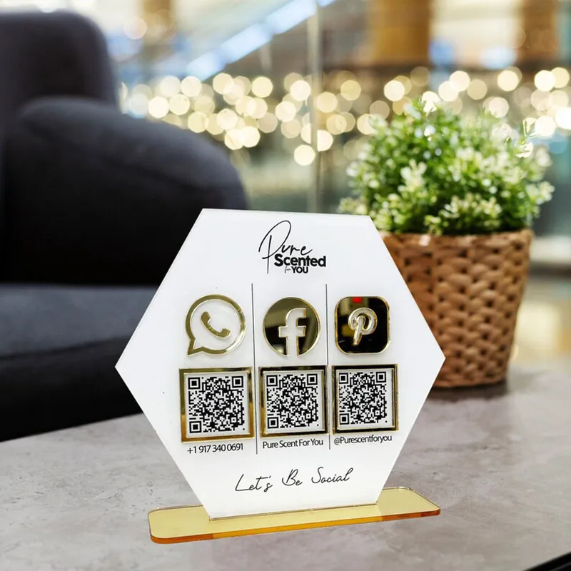 All-in-One Payment & Social Media Sign with Custom Logo, Weatherproof Business Signage for Retail & Hospitality
