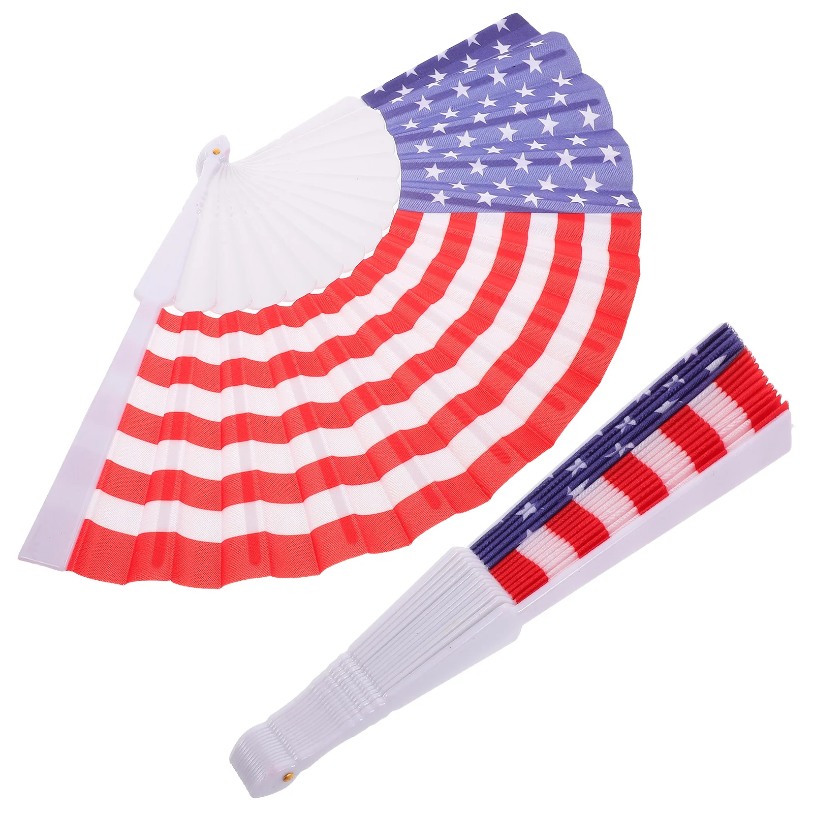 

2pcs Independence Day Fans American Flag Foldable Cooling Party Supplies Plastic Decorations Patriotic Accessories