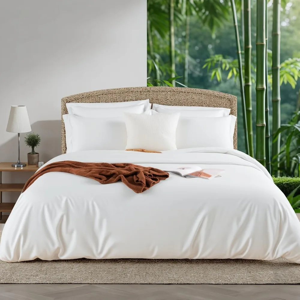 

Комплект пододеяльников King Size из органического бамбука — ультрамягкий, 1 пододеяльник и 2 наволочки, 104x90 дюймов