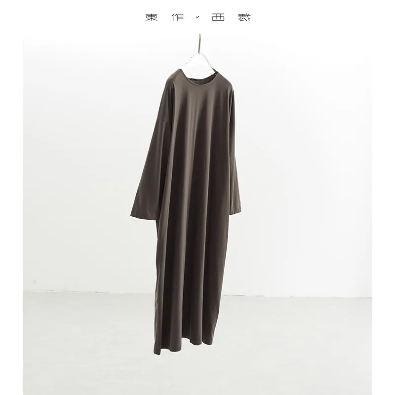 

Relaxed Long-Sleeved Dress for Women 2025 Spring New Trendyy Loose Long Dress