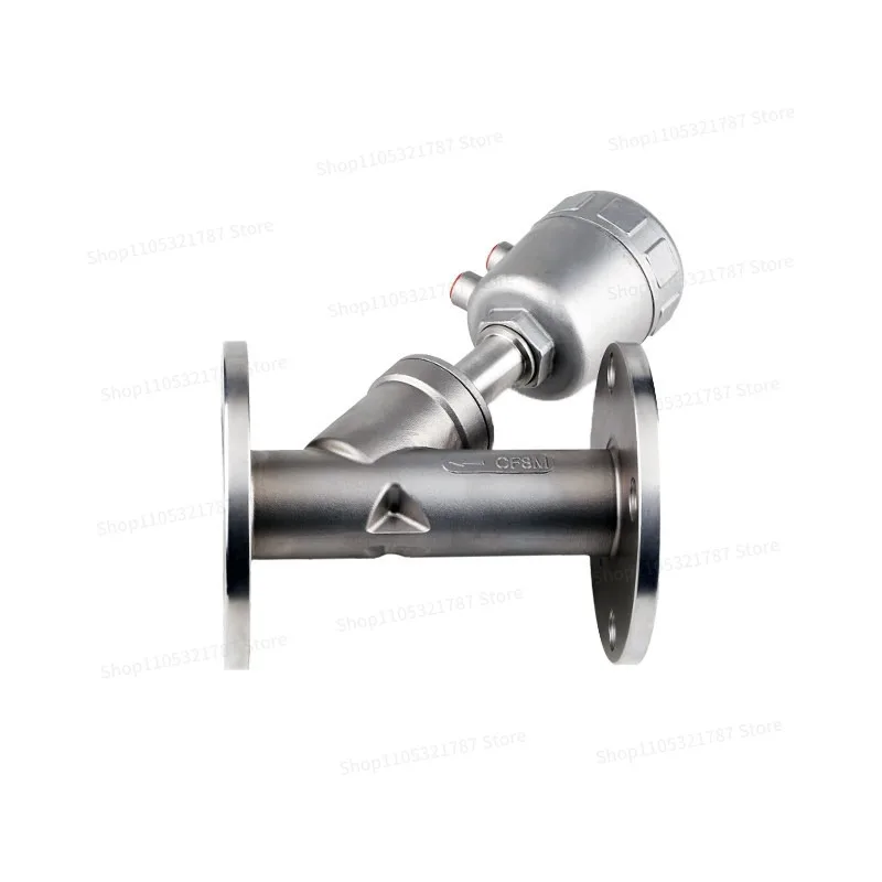 For 304 Stainless Steel Flange Pneumatic Angle Seat Valve Steam High Temperature Flange Angle Seat Valve Pneumatic Y Type
