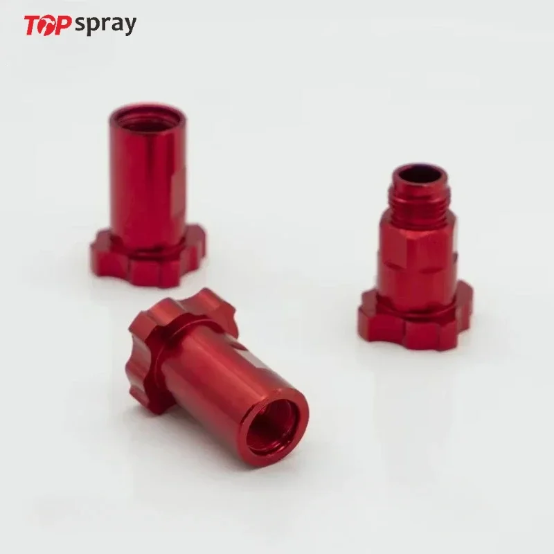 Topspray Outlet Red Spray Gun Cup Adapter Spray Gun Connector Aluminum  Adapter  for Spray Gun Disposable Measuring Cup