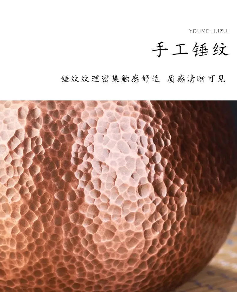 Handmade Pure Copper Kettle Teapot for Stovetop or Electric Stove Water Boiler Tea Pot Heavy Duty Metal Teaware 1500ml