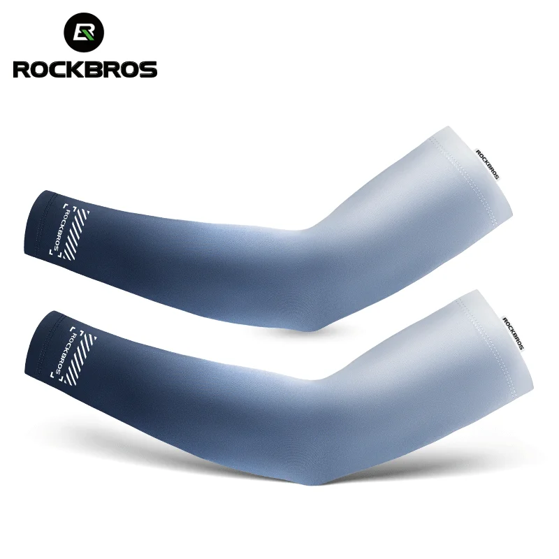 ROCKBROS Summer Cycling Ice Sleeves Sunscreen UV Protection Breathable Arm Cover Fishing Bicycle Outdoor Sports Ice Silk Sleeves