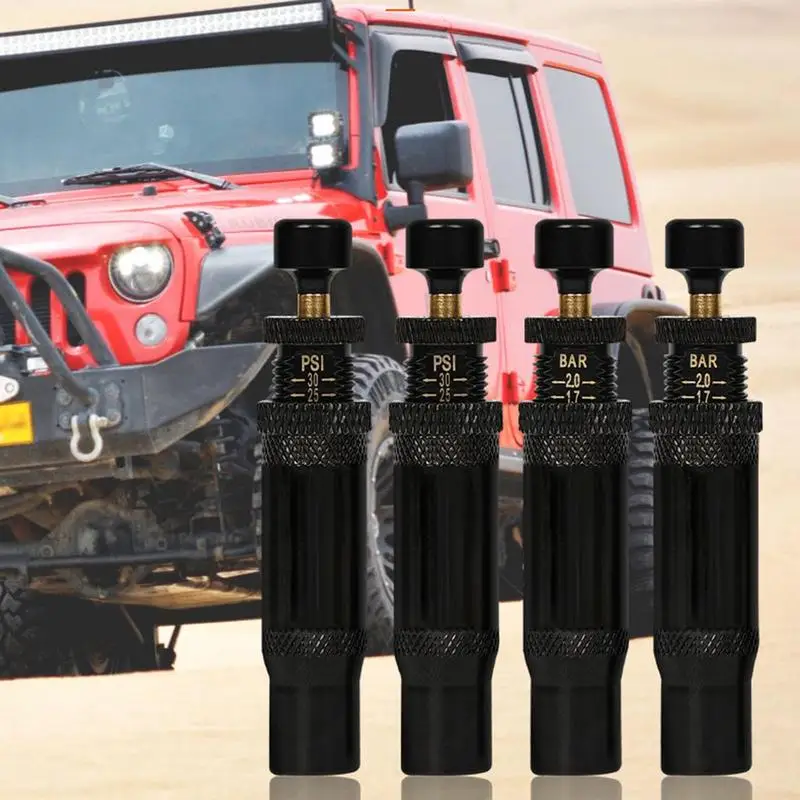 Air Down Tire Deflators Adjustable Tyre Air Down Tool 4 Pieces Auto-Stop 4x4 Spin-on Tire Inflator Tool Vehicles accessories