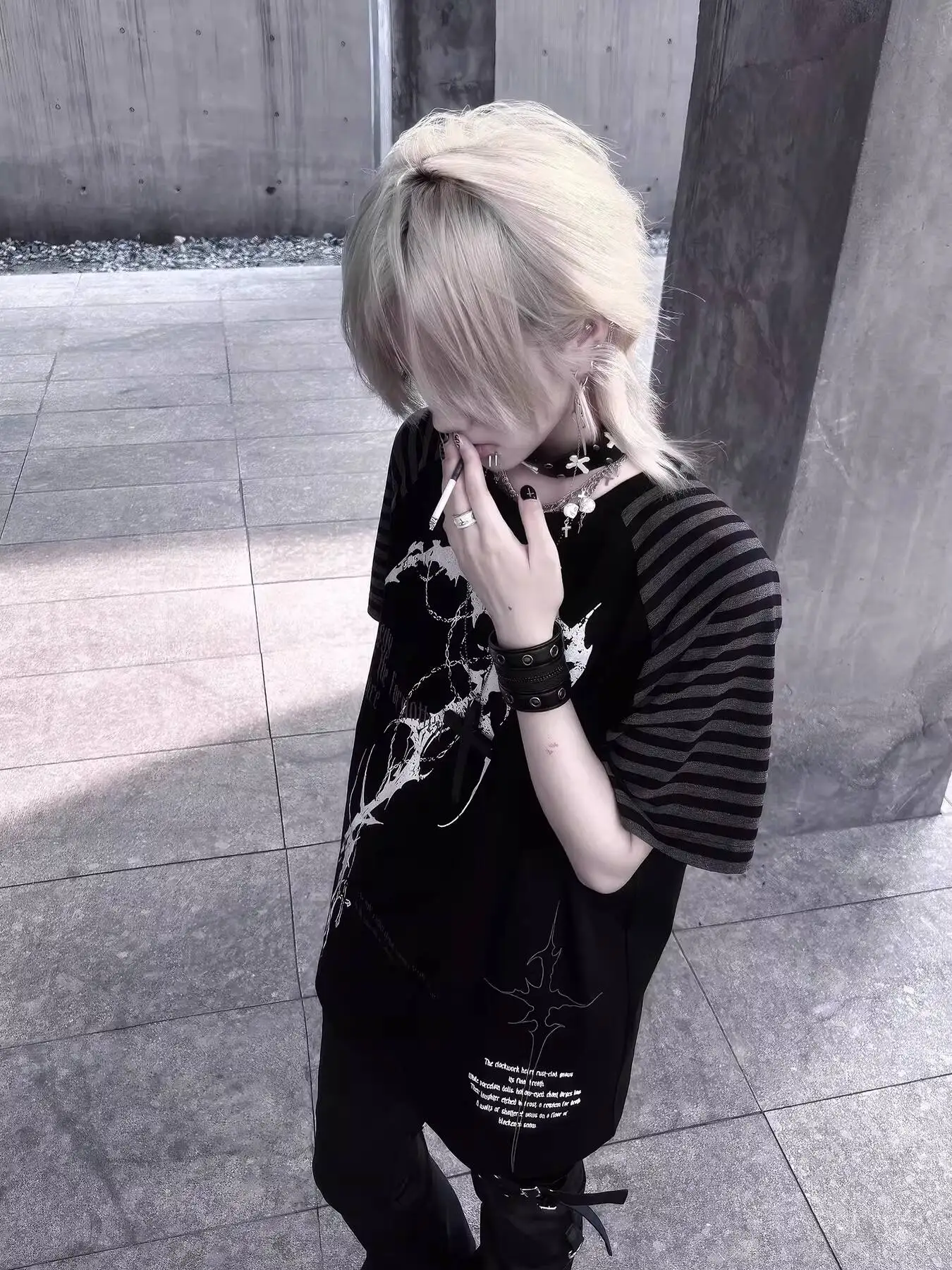 

Unisex Subculture Tattoo Print T Shirt 2026 Spring Summer Short Sleeve T-shirt Cotton Niche Unisex Couple Top For Men And Women