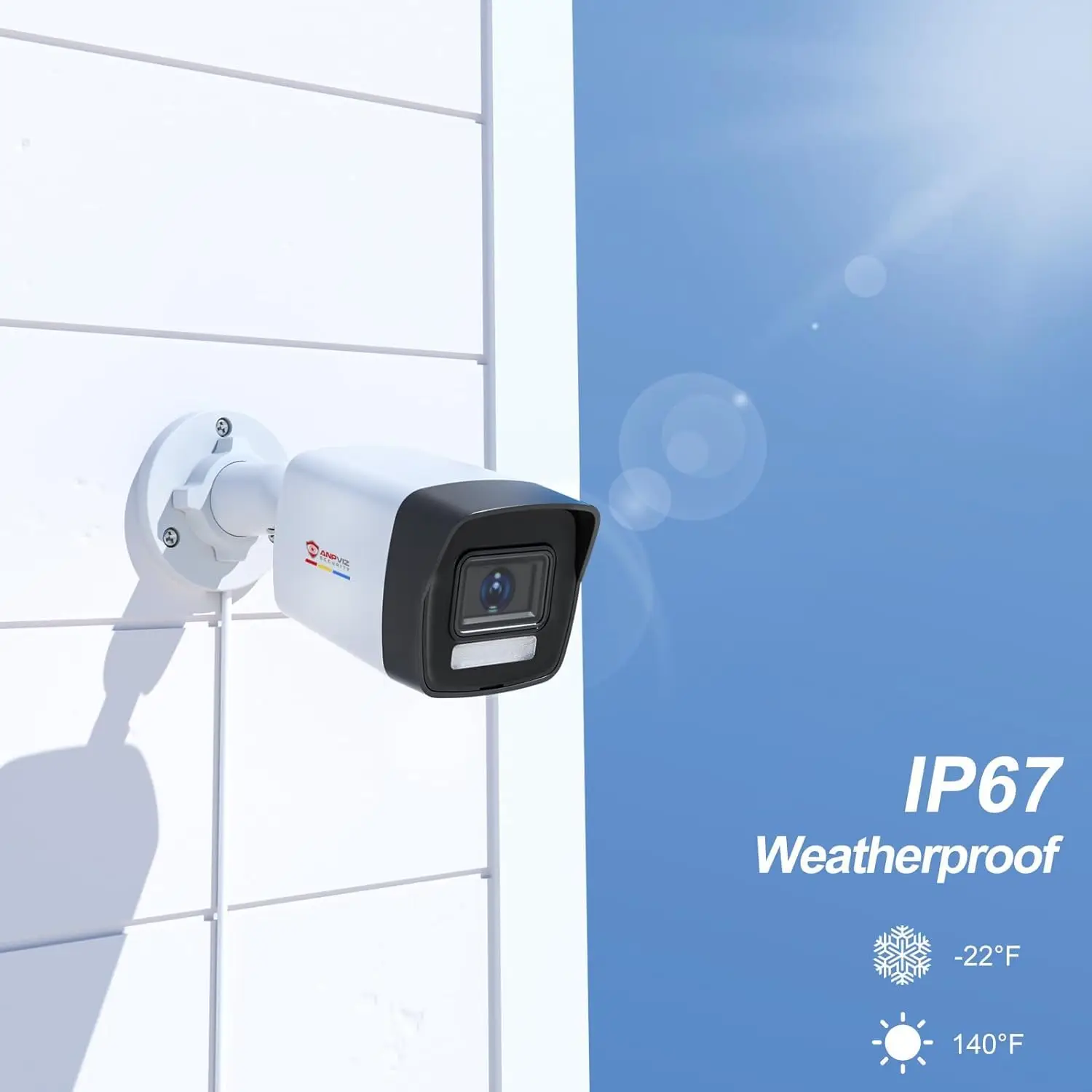 Anpviz 8MP Bullet POE IP Camera Outdoor Dual-Light Color Vu 30m Strobe Light Audio Alarm SD Card Slot Human/Car Detection IP67