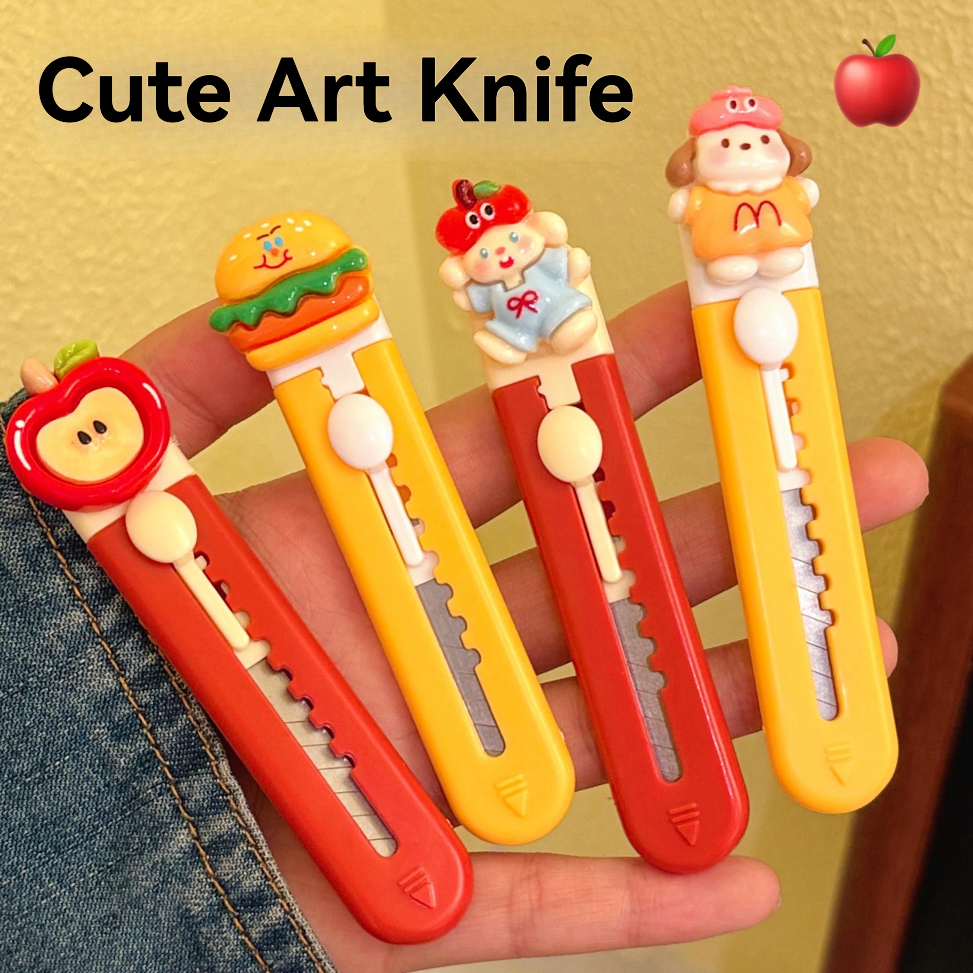 1/4 قطعة الإبداعية لطيف الكرتون الفن سكين المحمولة صندوق صغير مفتوح سكين طالب ورقة قطع سكين #1