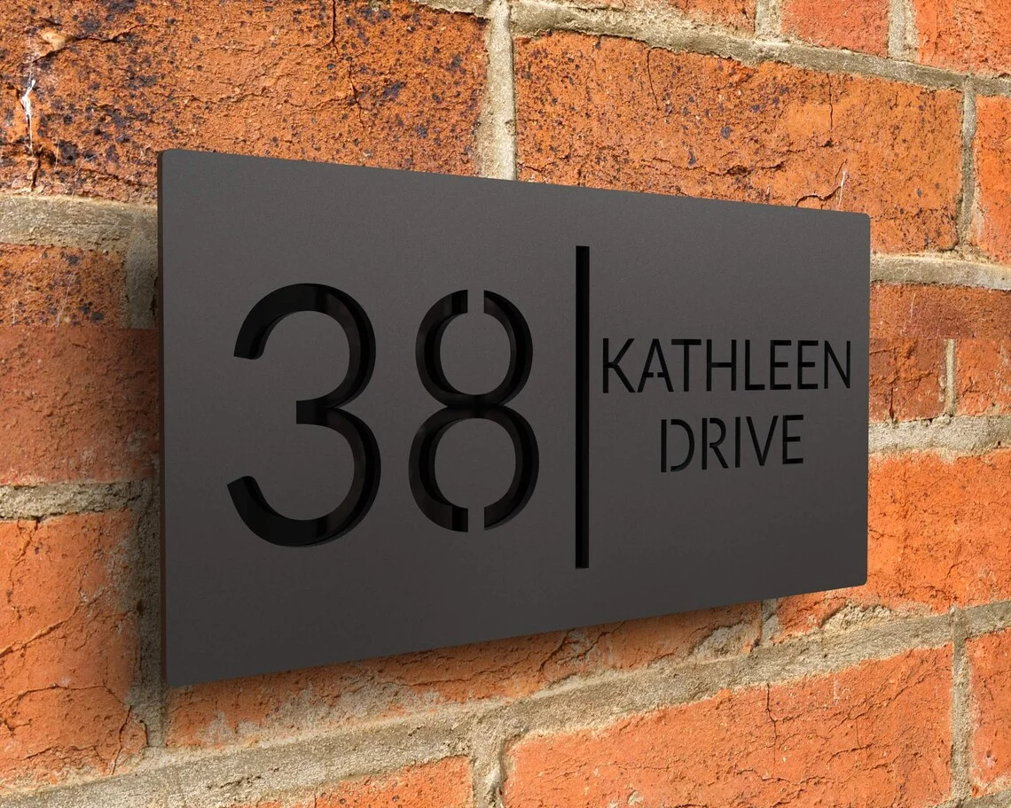 Custom Laser Cut 28/40/45cm Acrylic Matte Modern 3D Floating House Number sign Outdoor Street Family Name Plates Dropshipping