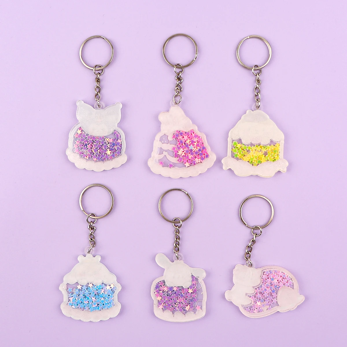 Japanese Cartoon Yellow Dog Acrylic Keychain for Motorcycles Women Girls Key Fobs Holder Pendants Metal Key Ring Accessories