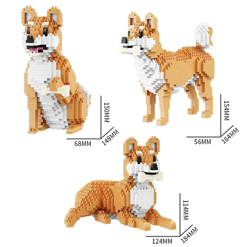 2/3 In 1 Cat Dog Building Blocks Pet Animal Model Toy Mini Bricks DIY Puzzle Figures For Birthday Christmas Gifts Home Decor - view 3