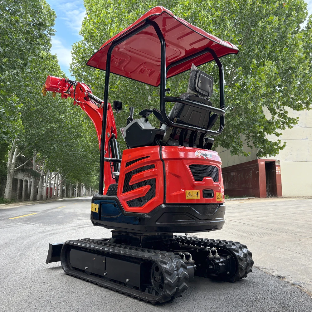 Custom-made mini crawler excavator, diesel engine, compact hydraulic loader, with various attachments.