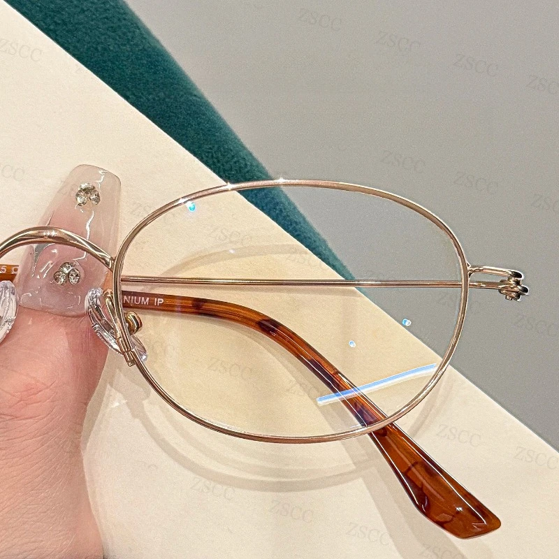 EYORA Textured Oval Titanium Frame Reading Glasses for Women Myopia and Hyperopia Anti Blue Ray Progressive Photochromic Glasses