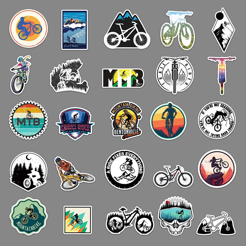 50 Vellen Creatieve Mountainbike Stickers Rijkoffer Helm Koelkast Notebook Stickers Kinderen Cadeau Speelgoed