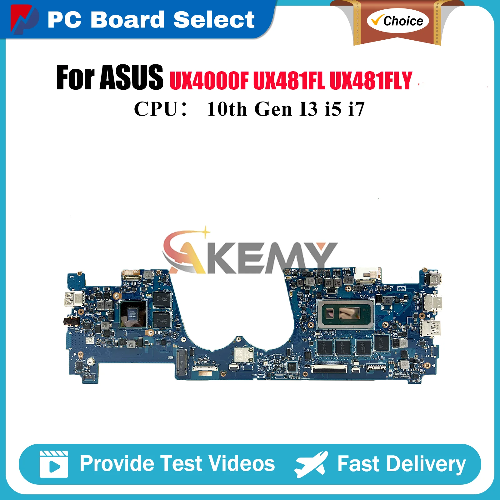 

UX481FLY Материнская плата для ноутбука ASUS ZenBook Duo UX4000F UX481FLY UX481FL UX481FAY UX481F Материнская плата с 10-го поколения I3 i5 i7 stk