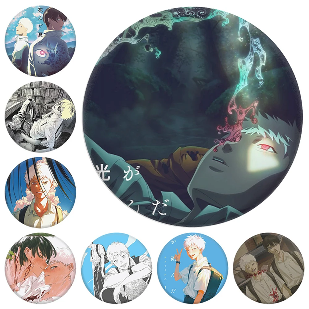58 mm Anime The Summer Hikaru Died ‌ Tsujinaka Yoshinori Keido Hikari Cosplay KOSTÜM Abzeichen Pin SPTE Weißblech Brosche Prop