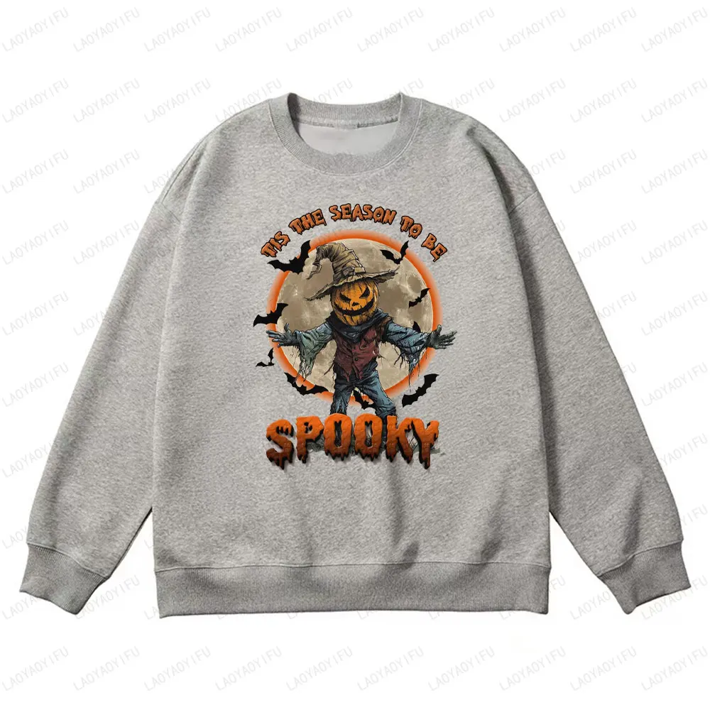 

Хэллоуин Tis The Season To Be Spooky Винтажная спортивная одежда ужасный тыквенный пугало толстовка для женщин и мужчин модный пуловер