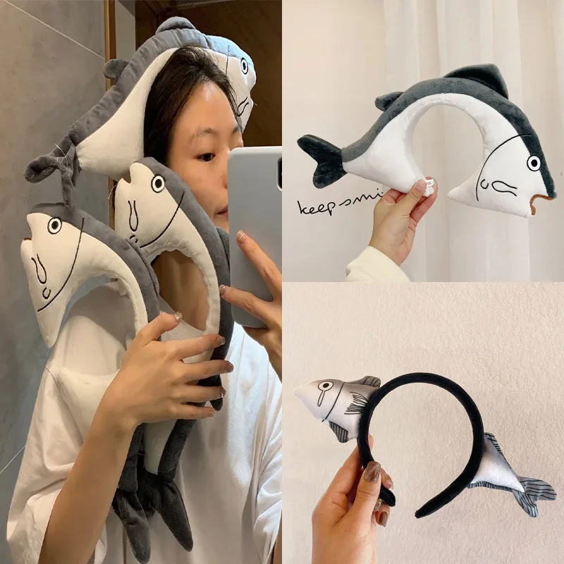 

Милая повязка для волос в форме рыбы, аксессуар для волос для мытья лица для девочек, аксессуары для волос для фотографий ﻿