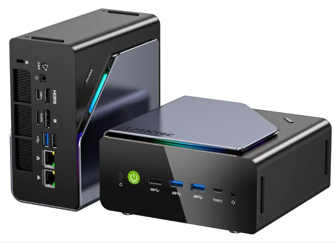 GMKtec K12 Mini PC Gaming AMD Ryzen 7 H 255  Mini Desktop Computers with Radeon 780M Graphics 4mn AI Chip - Dual 2.5GbE NIC LAN