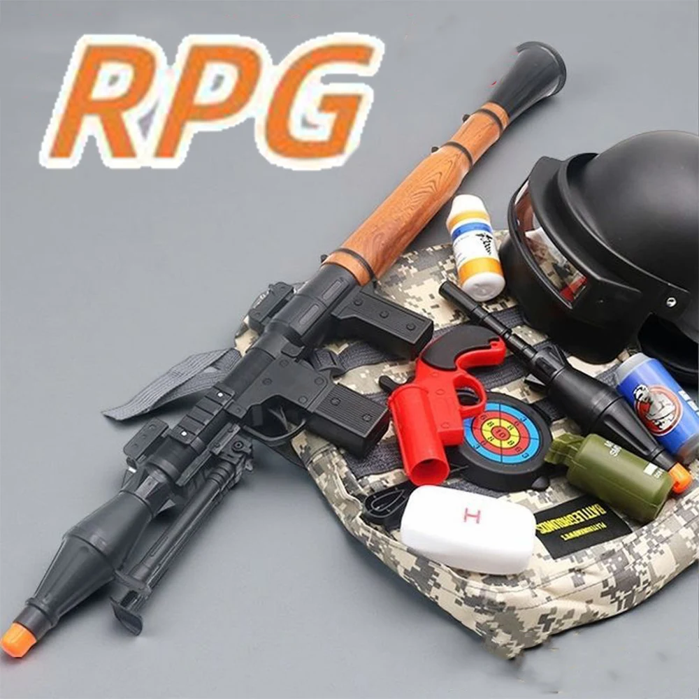 Ensemble de jouets de lanceur de fusée tactique RPG, équipement de modèle de lanceur de fusée à balle molle amovible pour enfants, jouets de tir pour garçons CS